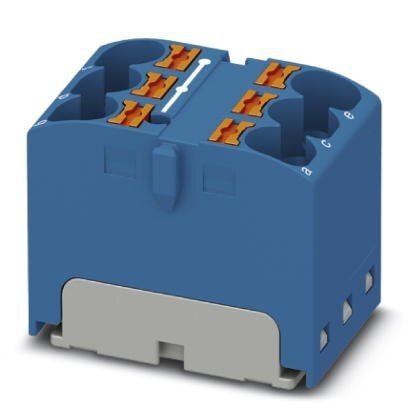 Blok rozdzielczy PTFIX 6X4 BU, niebieskie złącze przemysłowe - 6 punktów przyłączeniowych o przekroju 4mm2