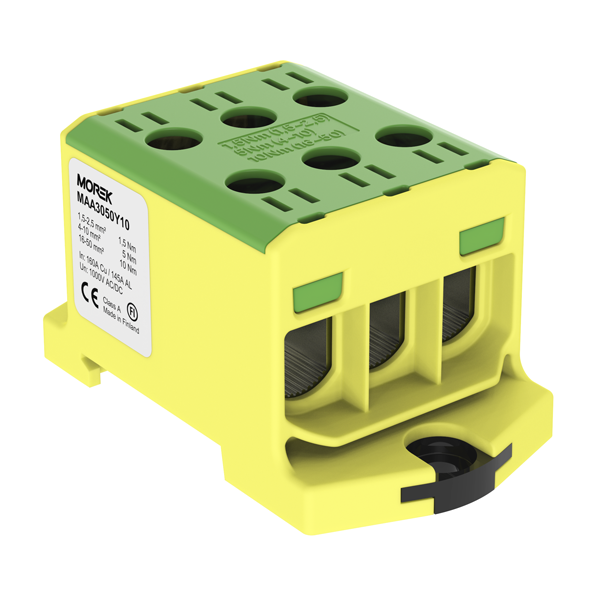 Złączka OTL50-3 kolor żółto-zielony 3xAl/Cu 1,5-50mm2 1000V AC / 1500V DC Zacisk uniwersalny MAA3050Y10