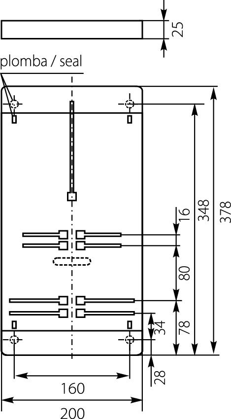 Tablica licznikowa 378x200mm 1/3F szara T-1F/3F-b/z 10.4