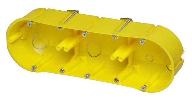 Puszka podtynkowa potrójna 60mm regips żółta PK-3x60 0234-0N