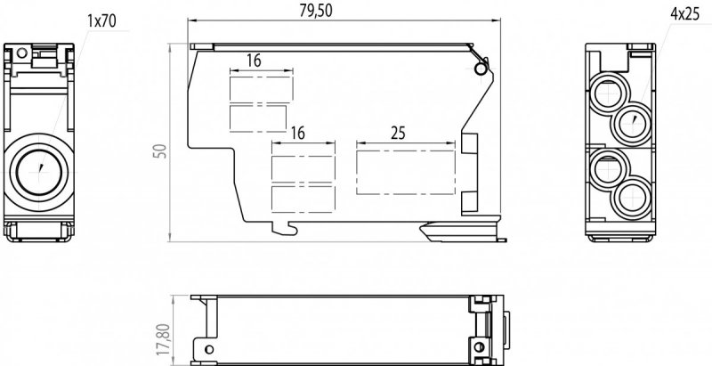 Blok rozdzielczy PV 1500V DC SDB-70/CZE 48.973