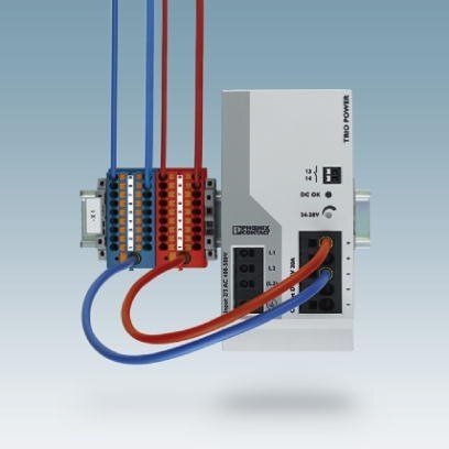 Blok rozdzielczy PTFIX 10/12X4-NS35A BU, niebieskie złącze przemysłowe - 12 punktów przyłączeniowych o przekroju 4mm2