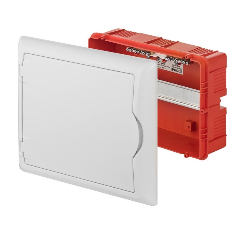 Rozdzielnica modułowa 1x8 p/t ECONOMIC BOX RP 1/8 drzwi białe (N+PE) IP40 2512-00
