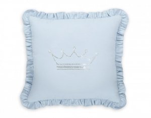 Dekoracyjna poduszka z aplikacją - niebieski