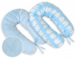 Poduszka ciążowa dwustronna Longer- Simple słonie niebieskie