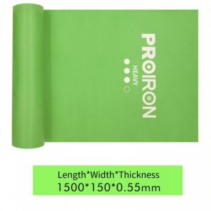 PROIRON Anti-Slip Resistance Band Exercise Band, 200 x 15 x 0.55 cm, Heavy (6-14 kg), 1 pc, Green