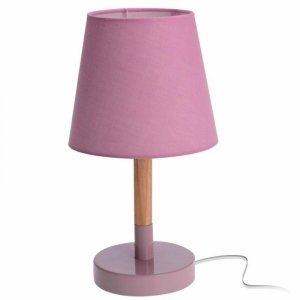 Lampka stojąca z różowym abażurem