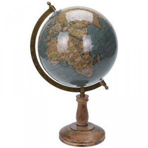 Dekoracyjny globus świata turkus 38 cm