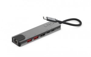 Linq HUB 6w1 PRO 4k@60Hz HDMI,RJ45,2xUSB 3.2,USB-C 3.2,USB-C PD 100W