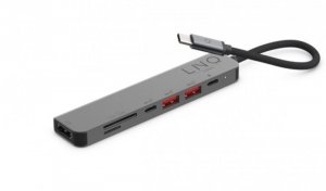 Linq HUB 7w1 HDMI 4k@60Hz,czytnik kart SD,TF,2xUSB,USB-C,USB-C PD 100W