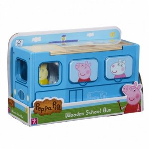 Tm Toys Zestaw z figurką Świnka Peppa Drewniany autobus sorter