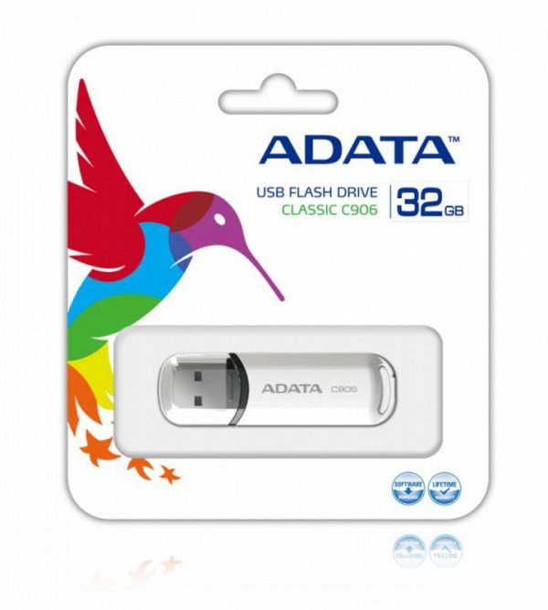 Adata Pendrive  DashDrive Classic C906 32GB USB2.0 białe