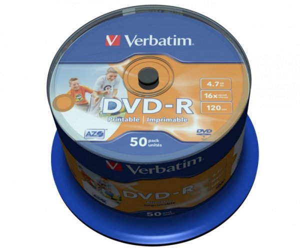 Verbatim DVD-R 16x 4.7GB 50P CB PRINTABLE   43533