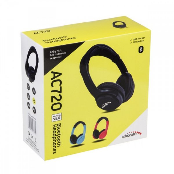 Audiocore Słuchawki bezprzewodowe nauszne AC720BL Niebieskie