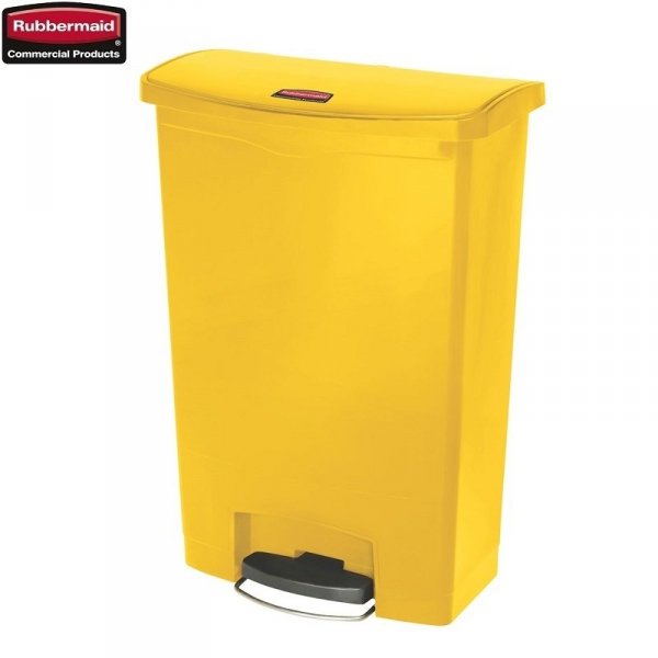 Kosz Slim Jim® Step-On 90L Resin Containers yellow