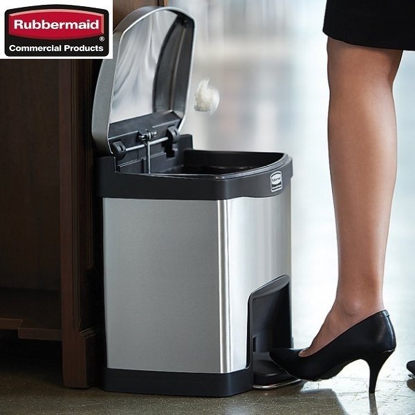 Kosz Slim Jim® Step-On 15L Metal stainless steel / black