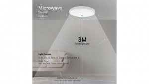 Plafoniera LED 18W 1830lm 6500K IP44 Okrągła fi295 Mleczny Biała Ramka z mikrofalowym czujnikiem ruchu (+ pilot do sterowania) 7