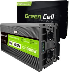 PRZETWORNICA NAPIĘCIA Green Cell PowerInverter LCD 48V -|} 230V 5000/10000W CZYSTA SINUSOIDA