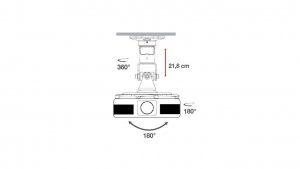 Uchwyt do Projektora Sufitowy 22cm 10kg Biały Regulowany