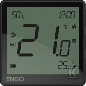 Regulator temperatury Internetowy, ENGO EONE-BATB natynkowy, dobowy, ZigBee, czarny, akumulatorowy