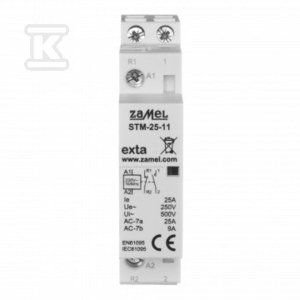 Stycznik modułowy instalacyjny 25A, 1xNO + 1xNC, 230V AC STM-25-11 EXT10000290