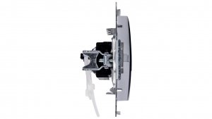 Simon 54 Gniazdo komputerowe podwójne 2xRJ45 kat.6 z przesłoną srebrny mat D62.01/43