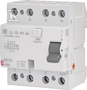 EFI-P4 A 16/0.03 WYŁ.RÓŻNIC-PRĄD.