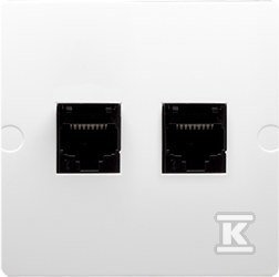 Gniazdo komputerowe RJ45 + telefoniczne RJ11 BMF5T.02/11 Basic moduł biały + Ramka pojedyncza BMR1/11 Basic moduł biały DMR928