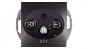 Simon 54 Gniazdo antenowe RD/TV/SAT przelotowe antracyt DASP.01/48
