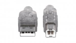 Kabel USB 2.0 AM-BM 3m do Drukarki Srebrny Ekranowany