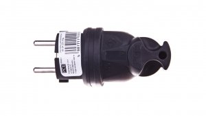 Wtyczka gumowa kątowa 10/16A 2P+Z 230V UNI-SCHUKO IP44 /pełna guma/ TAURUS 05822-s