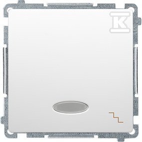 Łącznik schodowy BMW6L.01/11 Basic moduł biały podświetlany + Ramka pojedyncza BMR1/11 Basic moduł biały DMS085