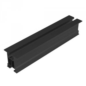 Profil aluminiowy bez ścianek bocznych z kanałem na śrubę teową i wpust, dł. 2220mm, czarny