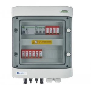 EM-528_DCAC Rozdzielnica przył. DCAC hermetyczna IP65 EMITER z ogranicznikiem przepięć DC Dehn 1000V typu 2, 2 x łańcuch PV, 2 x MPPT // ogr. AC Dehn typ 2, 16A 3-F, RCD typ A 40A/300mA