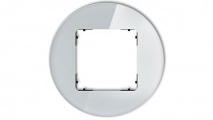 ICON Ramka uniwersalna pojedyncza okrągła - efekt szkła (ramka: szara spód: czarny) 15-12-IRSO-1