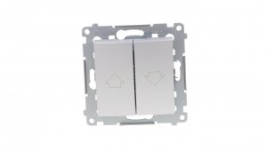 Simon 54 Przycisk żaluzjowy, szybkozłącza, srebrny mat DZP1.01/43