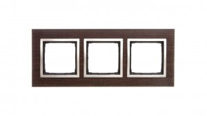 Simon 54 Nature Ramka potrójna drewno ZŁOTE WENGE DRN3/85