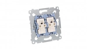 Simon 54 Łącznik krzyżowy podwójny mechanizm 10AX 250V, szybkozłącza, SW7/2XM