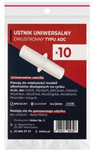 Ustnik uniwersalny dwustronny typu ADC AISKO do alkomatów opakowanie (10 szt.)