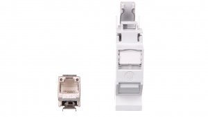 Adapter z gniazdem RJ45 kat.6A na szynę DIN TH35 EPIC DATA HS RJ45 F 10G B 21700614