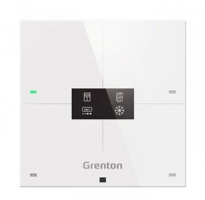 Smart panel Grenton / 4 pola dotykowe / wyświetlacz OLED / TF-Bus / biały szklany front