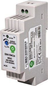 Zasilacz DIN 15W 24V/0.63A, plastic