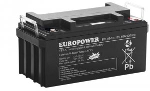 Akumulator AGM EUROPOWER serii EPL 12V 65Ah (Żywotność 15 lat)