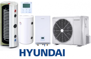 Zestaw Pompa ciepła: HYUNDAI Split 6kW+ zasobnik buforowy SL 130L + zasobnik ciepłej wody SOLITANK 245L z wężownicą 3,83m2