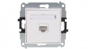 MINI Gniazdo komputerowe pojedyncze 1xRJ45 kat. 5e 8-stykowy biały MGK-1