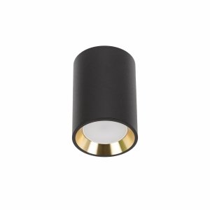 CHLOE GU10 MINI NATYNKOWA GU10 250V IP20 70x100mm CZARNY, ŚRODEK ZŁOTY   okrągła