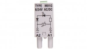 Moduł sygnalizacyjny LV (dioda LED zielony + warystor V) 6-24 V AC/DC M91G szary 854856