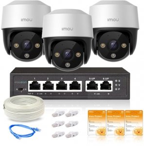 Zestaw monitoringu Imou 3 kamery obrotowe IPC-S21FAP 2MPx PoE 