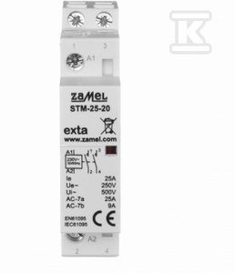 Stycznik modułowy instalacyjny 25A, 2xNO, 230V AC STM-25-20 EXT10000288