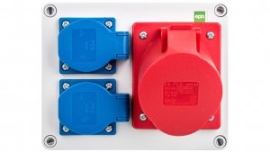 RS rozdzielnica siłowa 2x2P+Z, 3P+N+Z 32A natynkowa, IP44 6203-01